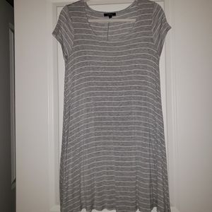 Ambiance grey and white Stripe swing dress